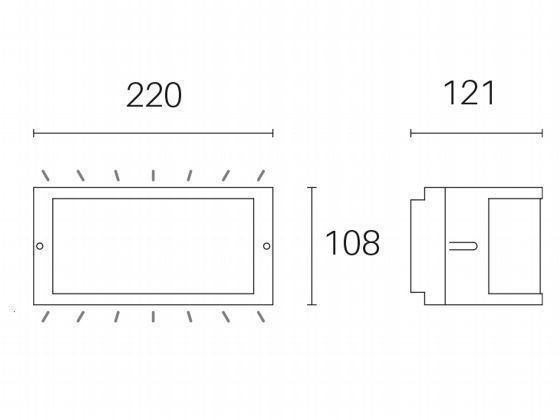 Applique 10W Led 4000K  linea petit  bianco