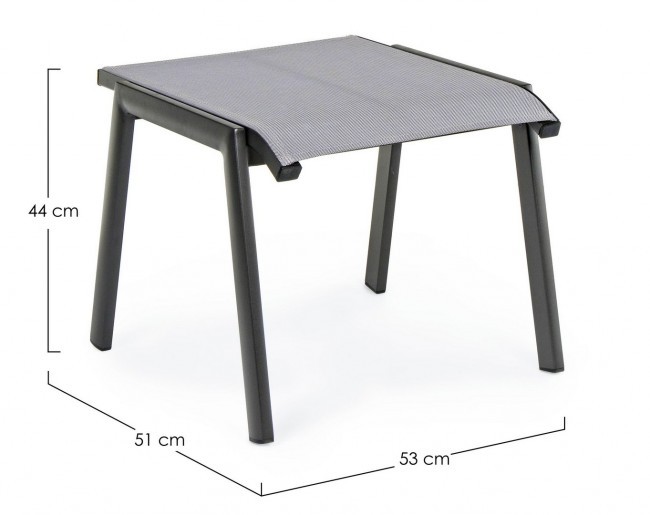 Poggiapiedi arredo giardino alluminio antracite Cruise cm 53 x 51 x 44