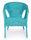 Poltrona Alliss blu in rattan 
