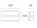Applique 10W Led 4000K  linea post  grafite