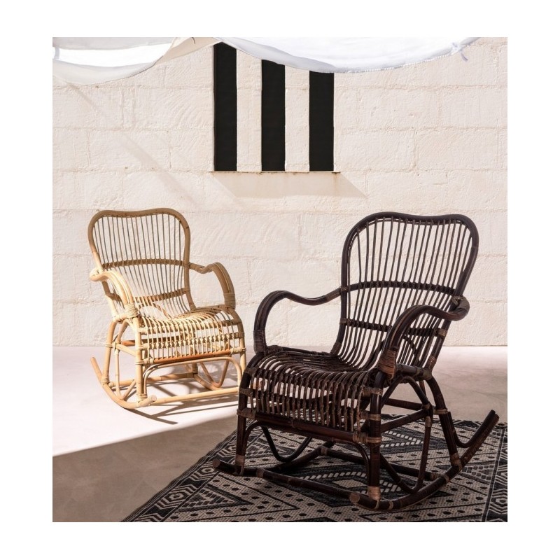 Poltrona Dondolo in Rattan Naturale CASIMIRA 66x82x h88 cm