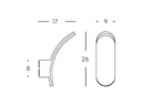 Applique 12W Led 4000K  linea virgola  grafite