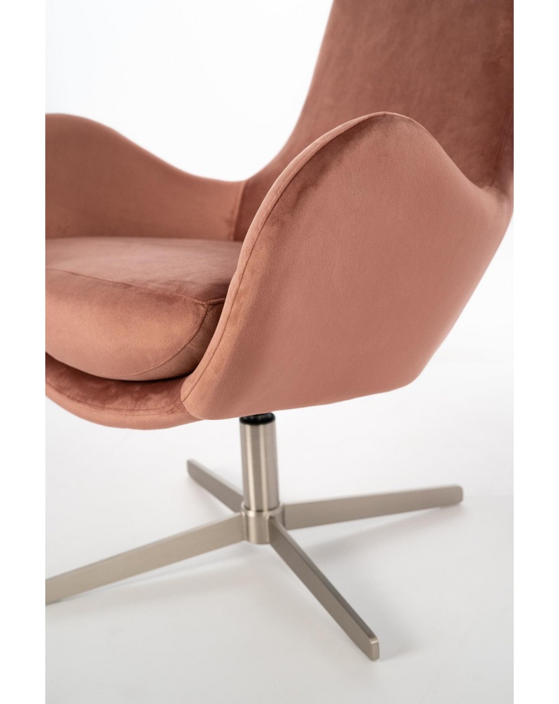 Poltrona Olga in velluto e metallo rosa antico STS