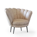Poltrona a conchiglia Orel in nabuk beige