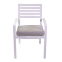 Poltrona alluminio Boston bianco con cuscino grigio