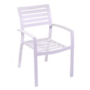 Poltrona alluminio Boston bianco con cuscino grigio