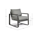 Poltrona da giardino in alluminio Antracite MERRIGAN YK13 74x78x h84 cm