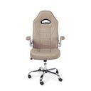 Poltrona da ufficio rivestita in pelle Boneville Beige