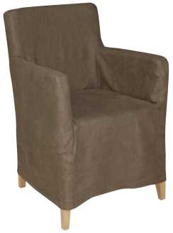 Poltrona doma lino noce ken-6935 cm. 56x 51 h 88