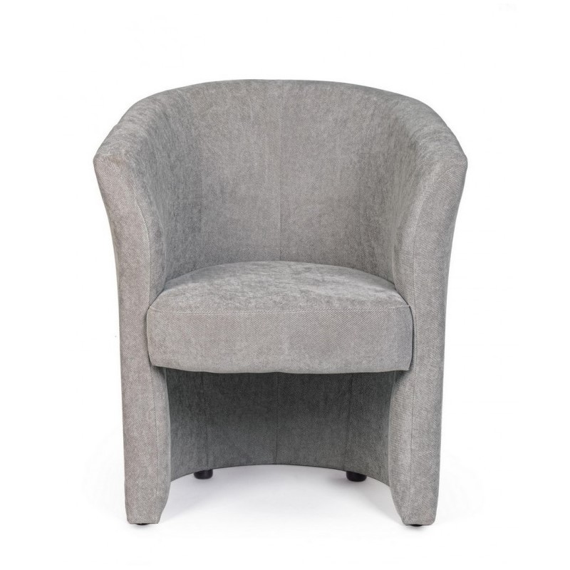 Poltrona in legno e tessuto Grigio Chiaro BELIZE 64,5x63x h76 cm