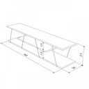 Mobile basso porta tv industrial rovere nero cm 143x30x31 h
