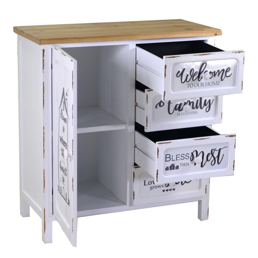 Mobile breslavia 1 anta + 4 cassetti cm 80x38