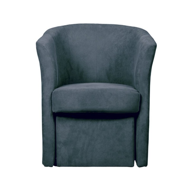 Poltrona in tessuto con pouf estraibile DJERBA Grigio Scuro 63,5x 62,5x h76 cm