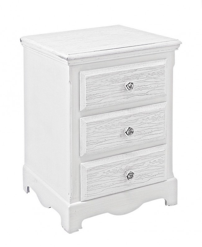 Mobile cassettiera 3 cassetti legno bianco Blanc cm 40 x 34 x 63,5
