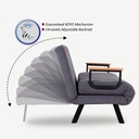 Poltrona letto pieghevole Sando in tessuto grigio  60 x78xh.78 cm