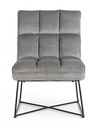 Poltrona lizzie in velluto grigio gambe metallo