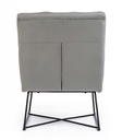 Poltrona lizzie in velluto grigio gambe metallo