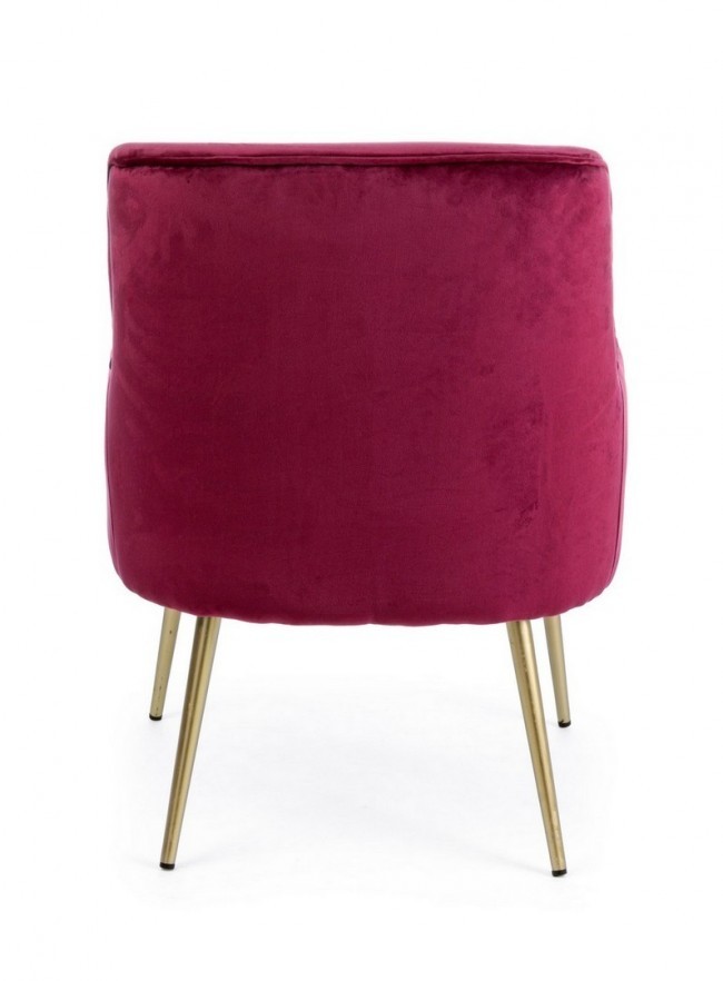 Poltrona moderna velluto bordeaux Clelia