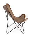 Poltrona pelle beige Eaton