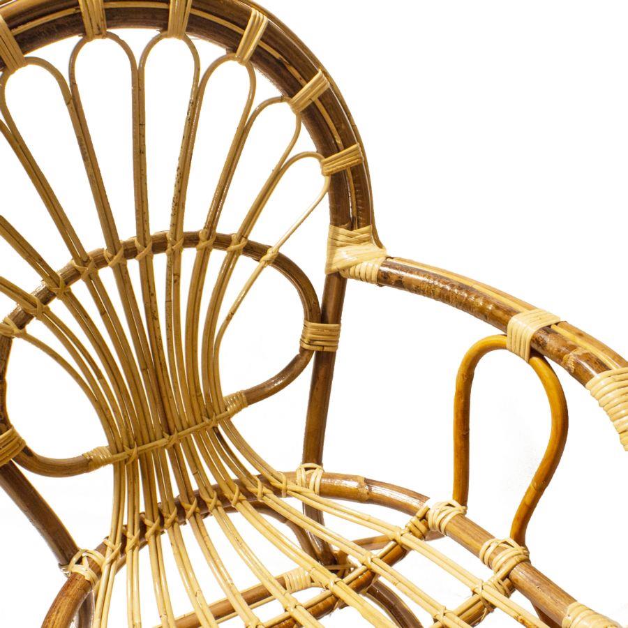Poltrona rattan sole con cuscino cm 62 x 65 x h44-62-90