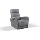 Poltrona reclinabile elettrica effetto nabuk grigio chiaro  82 x 98 x 109 cm