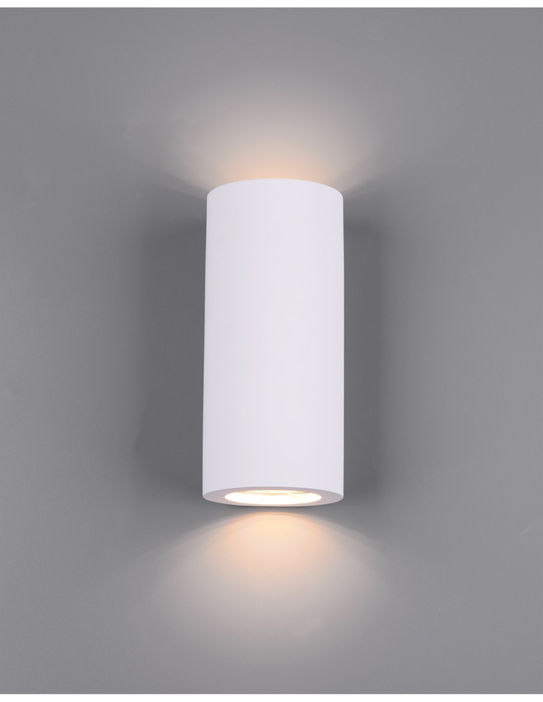 Applique 2xGU10 Cilindro Gesso Biemissione Zazou Bianco Trio Lighting