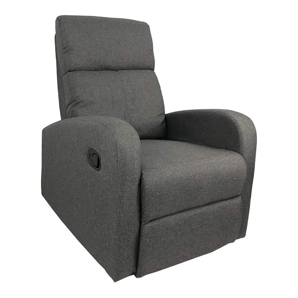 Poltrona relax manuale in tessuto grigio 77 x 93 x 106 H