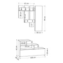 Mobile da ingresso rovere con scarpiera e specchio Vesty 100x30xh.122 cm
