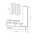 Mobile da ingresso tortora e antracite con specchio Ramda 137x35xh.154 cm