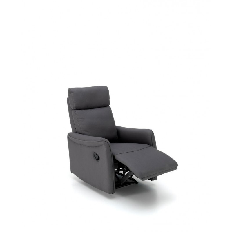Poltrona relax reclinabile manuale in similpelle antracite 70 x 92 x h. 105 cm