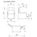 Poltrona relax reclinabile manuale in similpelle antracite 70 x 92 x h. 105 cm