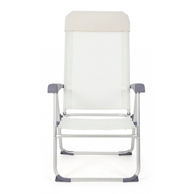 Poltrona sdraio da giardino in alluminio e tessuto Bianco CROSS 58x62,5x h110 cm (copia)
