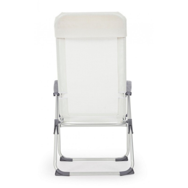 Poltrona sdraio da giardino in alluminio e tessuto Bianco CROSS 58x62,5x h110 cm (copia)