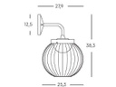 Applique 20W Led 4000K  linea cage  nero