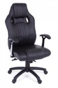 Poltrona ufficio con braccioli Spider nero in similpelle