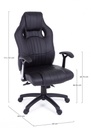 Poltrona ufficio con braccioli Spider nero in similpelle