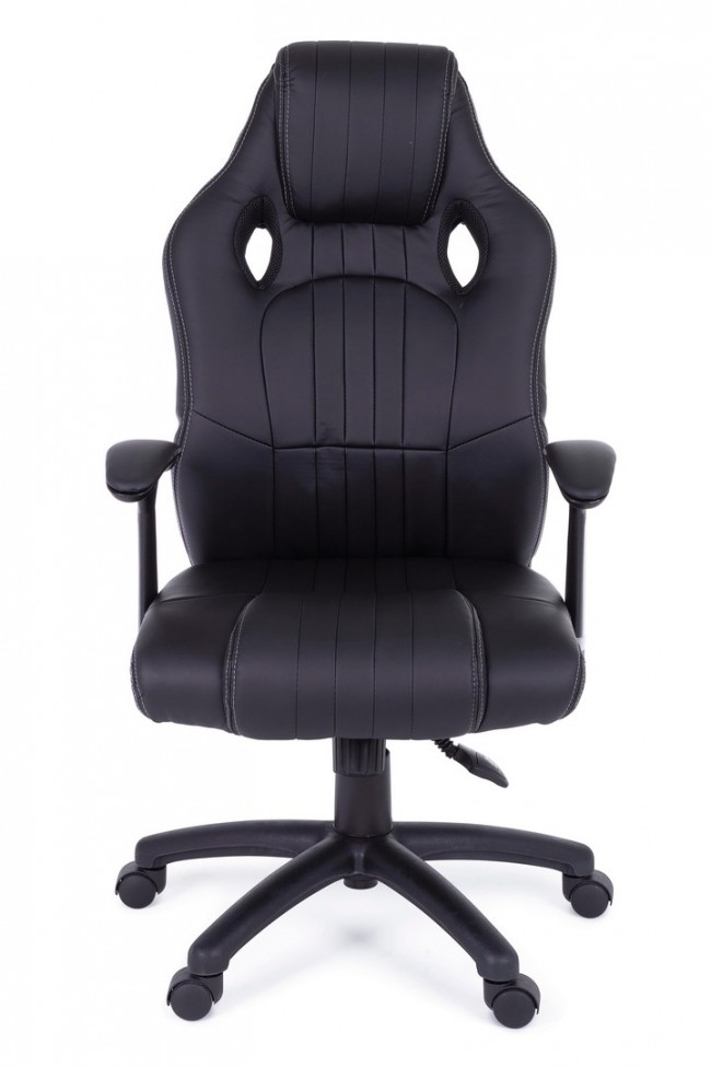 Poltrona ufficio con braccioli Spider nero in similpelle
