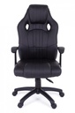 Poltrona ufficio con braccioli Spider nero in similpelle