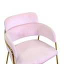 Poltrona velluto Hannover rosa cm 52x52h46/67/79