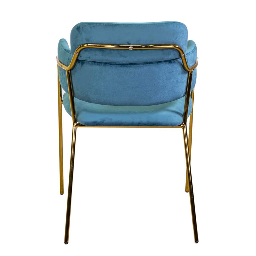 Poltrona velluto hannover blu ottanio cm 52x52h79