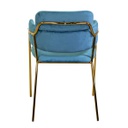Poltrona velluto hannover blu ottanio cm 52x52h79