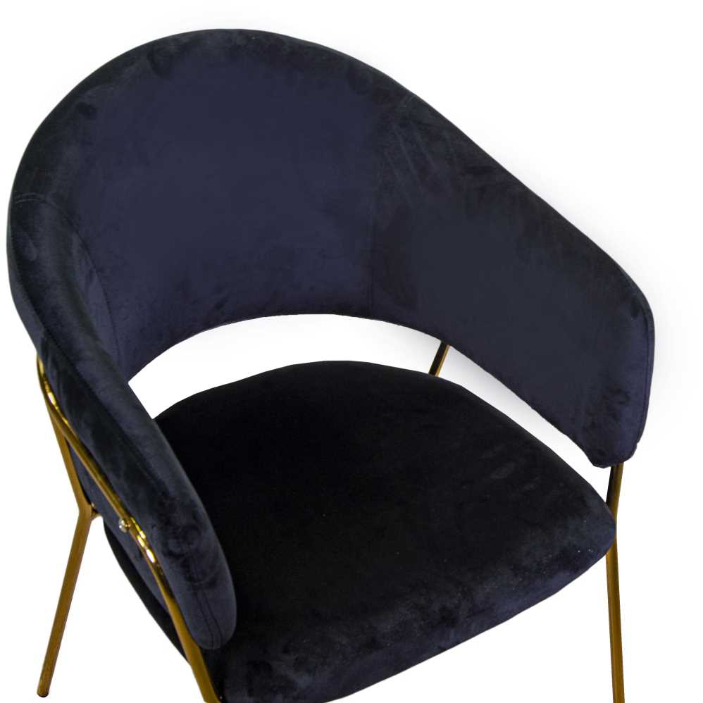 Poltrona velluto rotterdam nero cm 61x61h46/69/82