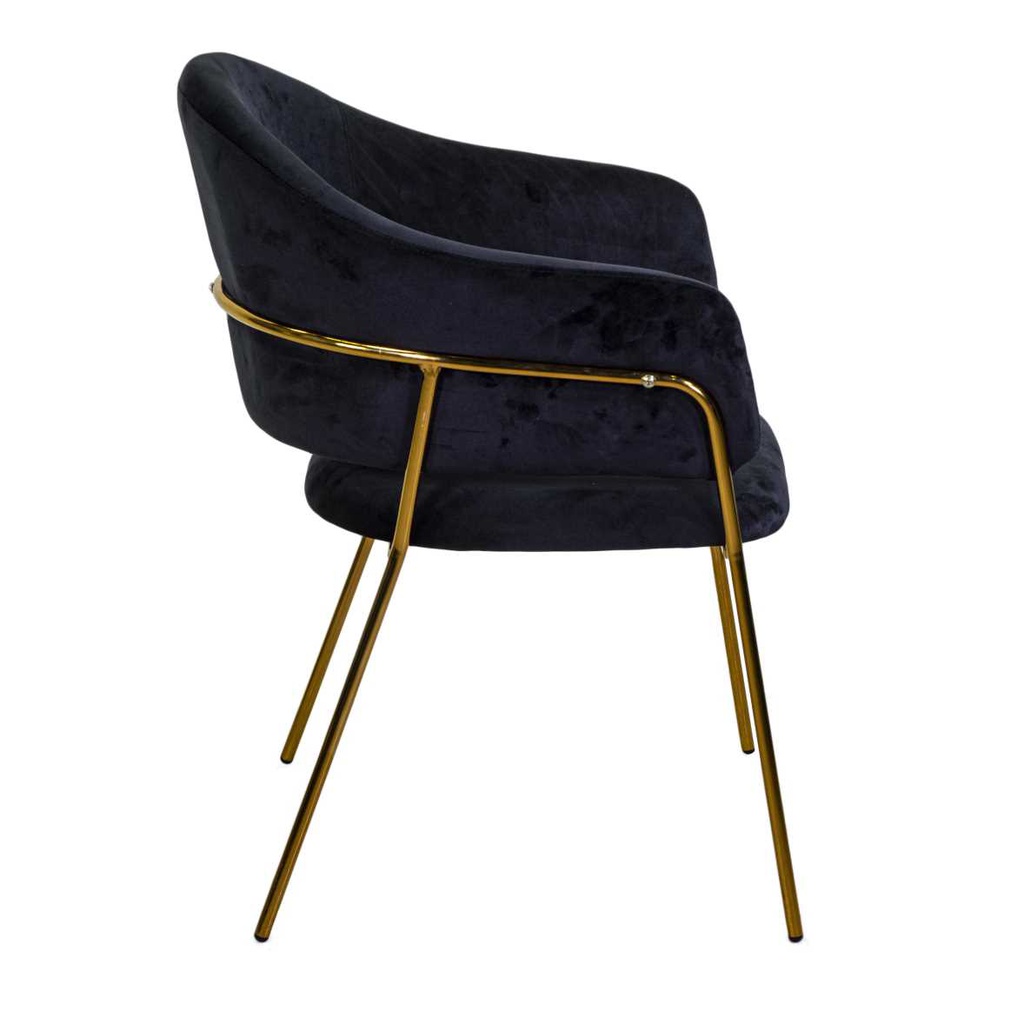 Poltrona velluto rotterdam nero cm 61x61h46/69/82