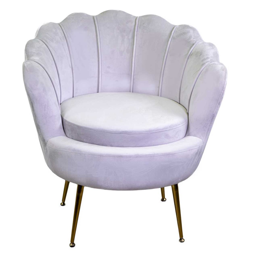 Poltrona velluto tulipan grigio cm 73x72h77