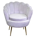 Poltrona velluto tulipan grigio cm 73x72h77