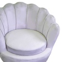 Poltrona velluto tulipan grigio cm 73x72h77