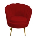 Poltrona velluto tulipan rosso fragola cm 73x72h77
