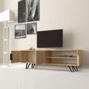 Mobile porta tv rovere con particolari in ghisa 160x35xh.49 cm(FOOTRO)