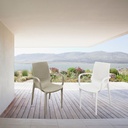 Poltroncina Nirvana polipropilene beige effetto rattan EFFEZ