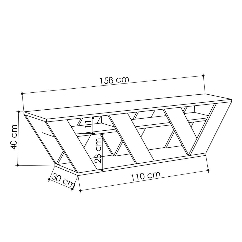 Porta TV Ralla Bianco 158x30x40h